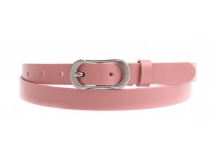 Dámský úzký kožený opasek Penny Belts 2066 růžový