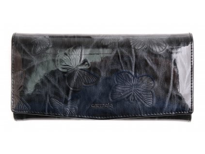 Velká dámská kožená peněženka Carmelo 2109 M černá