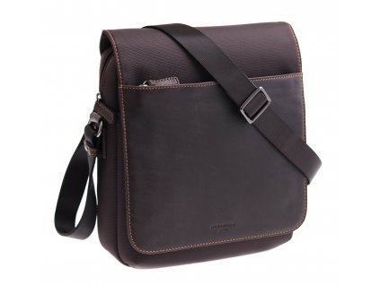 Pánská crossbody taška přes rameno Hexagona 296179 hnědá kůže a nylon