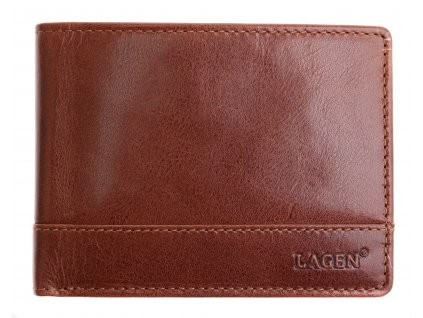 Pánská kožená peněženka Lagen 64665 koňakově hnědá