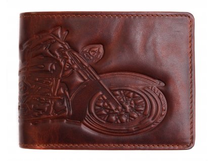 Pánská kožená peněženka Lagen 6535 motorka hnědá