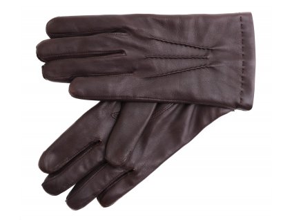 Pánské kožené rukavice  2019 tmavě hnědé s kašmírovou podšívkou