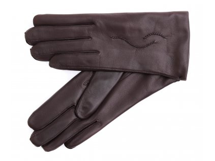 Dámské kožené rukavice 4230 tmavě hnědé - podšívka kašmír