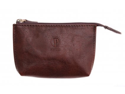 Kožená klíčenka Poyem 5219 tmavě hnědá