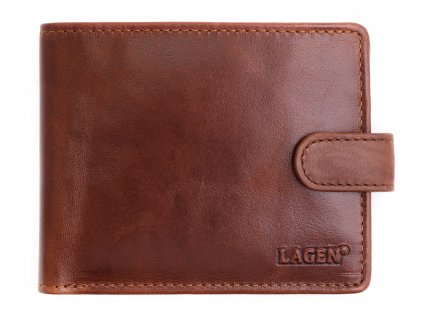 Pánská kožená peněženka Lagen E 1036/T koňakově hnědá