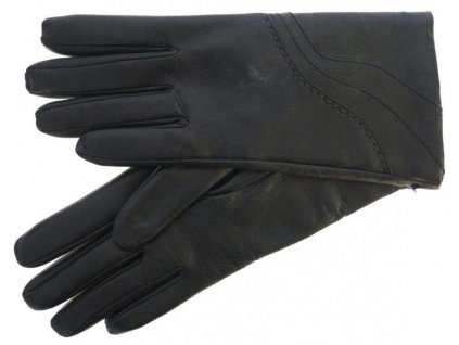 jednoduché černé kožené rukavice 