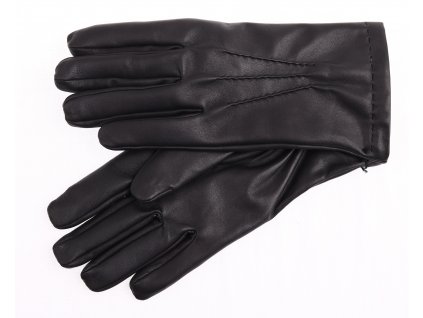 Čierne kožené rukavice Špongr BARON zateplené kašmírovou podšívkou