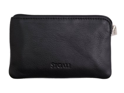 Černá kožená klíčenka Segali 7289