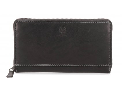 Kožená peněženka penál na zip Poyem 5212 černá