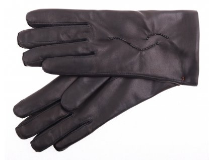 Dámské kožené rukavice 4230 černé - podšívka vlna (Velikost 8")