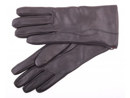 Dámské kožené rukavice 4162 černé + podšívka kašmír (Velikost 8")
