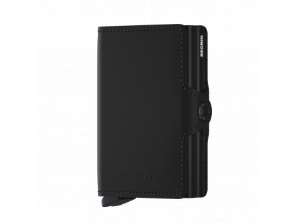 Dvojitá kožená peněženka na karty SECRID Twinwallet Matte Black černá