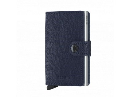 Kožená peněženka SECRID Miniwallet Veg Navy Silver tmavě modrá