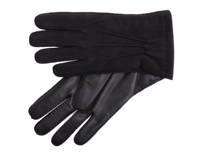 Pánské kožené rukavice Špongr MOCHET černé