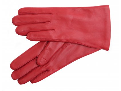 Dámske kožené rukavice Špongr VEGA červené s kašmírovou podšívkou