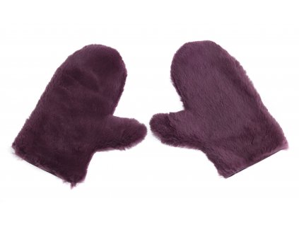 Relaxačné masážne rukavice z králičej kožušiny MAR59 pár bordová