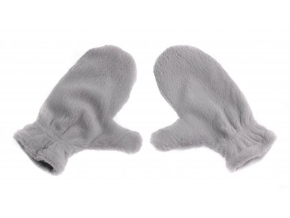 Relaxačné masážne rukavice z králičej kožušiny MAR60 pár sivá