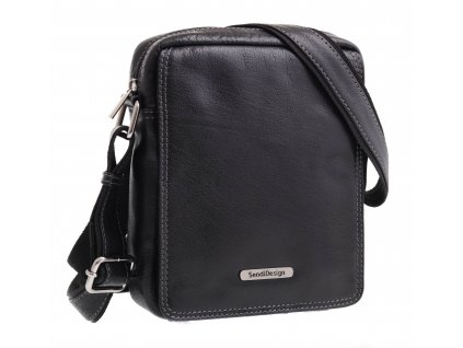 Pánska kožená taška cez rameno Sendi Design SD 52005 čierna