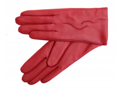 Dámske kožené rukavice Špongr ALMA červené s kašmírovou podšívkou