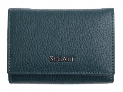 Dámska kožená peňaženka Segali SG 7106 B tmavo zelená petrolejová