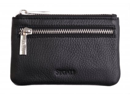 Větší kožená klíčenka Segali 7291A černá