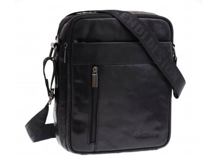 Pánska kožená taška cez rameno Sendi Design B-713 čierna