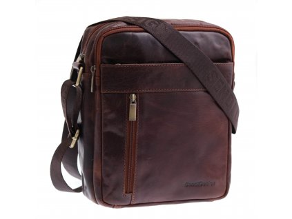 Pánska kožená taška cez rameno Sendi Design B-713 hnedá