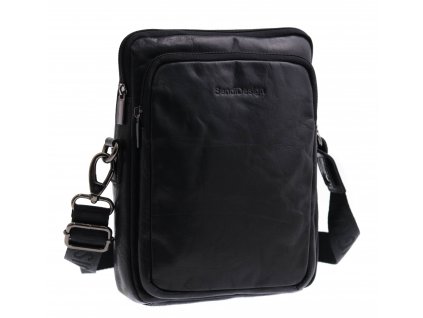 Pánska kožená taška cez rameno Sendi Design B-722 čierna