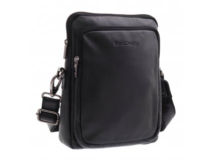 Pánska kožená taška cez rameno Sendi Design N-722 čierna