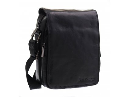 Pánska kožená taška cez rameno Sendi Design B-708 čierna