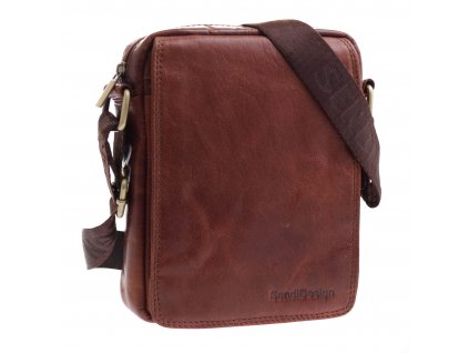 Pánská kožená crossbody taška Sendi Design B-52006 koňakově hnědá