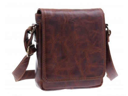 Malá kožená taška crossbody Lagen 7074 hnědá