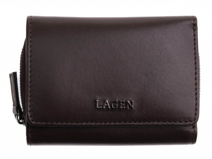 Dámska kožená peňaženka Lagen BLC/5314/222 tmavo hnedá