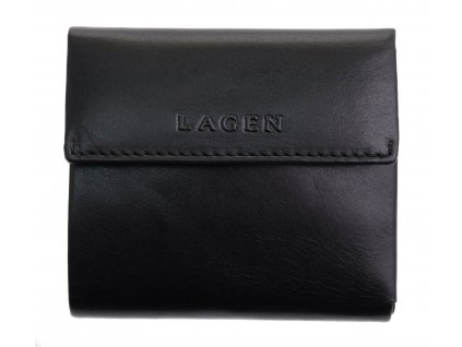 Malá kožená peňaženka Lagen TS-500 čierna