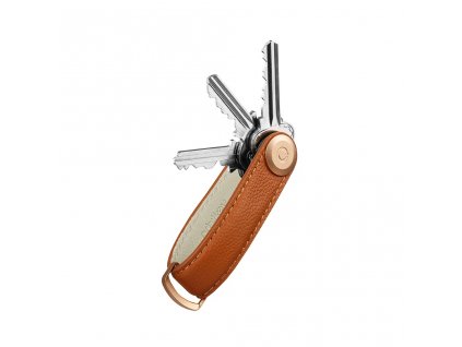 Klíčenka Orbitkey 2.0 Pebbled Leather Amber koňaková