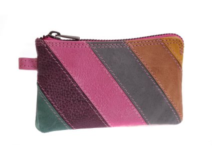 Kožená kľúčenka Lagen 717-MZ/D Fuchsia Multi viacfarebná ružová
