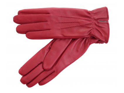 Dámske kožené rukavice Špongr TARA červené s kašmírovou podšívkou
