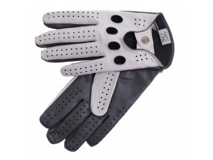 Pánské kožené řidičské rukavice BOHEM šedé s podšívkou NanoAg