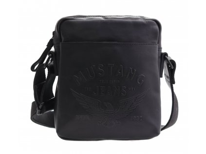 Pánska kožená taška cez rameno Mustang Bolzano čierna