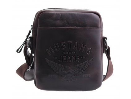 Pánska kožená taška cez rameno Mustang Bolzano tmavo hnedá
