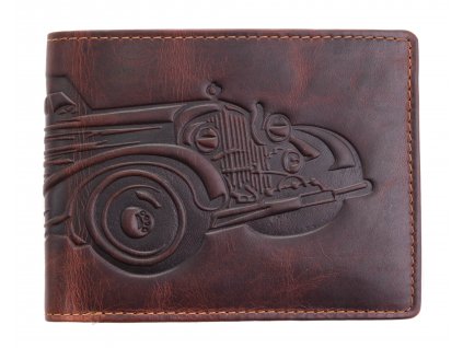 Pánska kožená peňaženka Lagen 19179/M AUTO hnedá