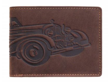 Pánska kožená peňaženka Lagen 19179 AUTO VETERÁN hnedá