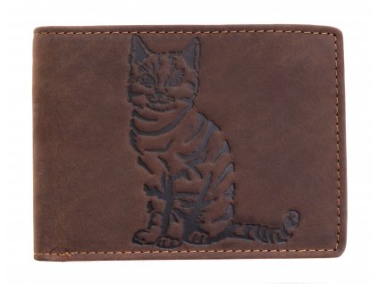 Pánská kožená peněženka Lagen 66-6403 KOČKA koňaková