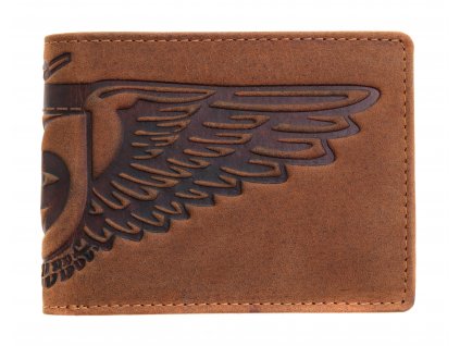 Pánska kožená peňaženka Lagen 66-6403 KRÍDLA koňaková