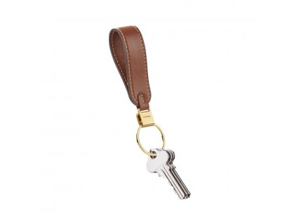 Kožené poutko na klíče Orbitkey Loop Keychain Caramel hnědé