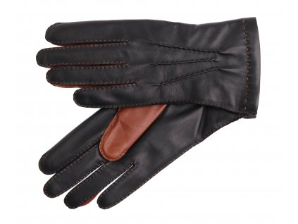 Pánské kožené rukavice Špongr RAMON černé+koňak