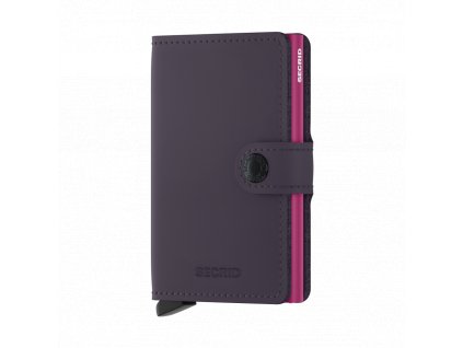 Matte Miniwallet Dark Purple Fuchsia Front