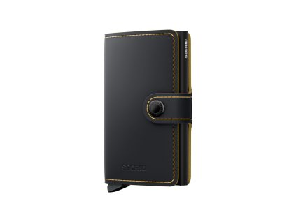 WEB Medium Matte Miniwallet Black & Ochre Black Front