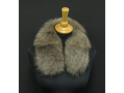 Krátká kožešina na kapuci z mývalovce 7012 NATUR - 50 CM KRÁTKÝ