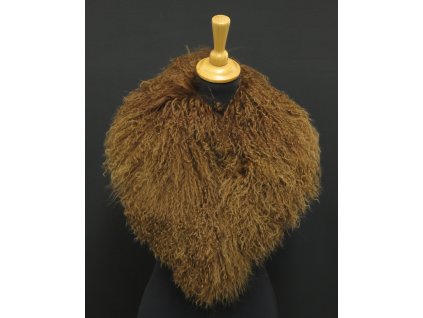 Kožešinový límec z tibetské ovce L245 tabákově hnědý